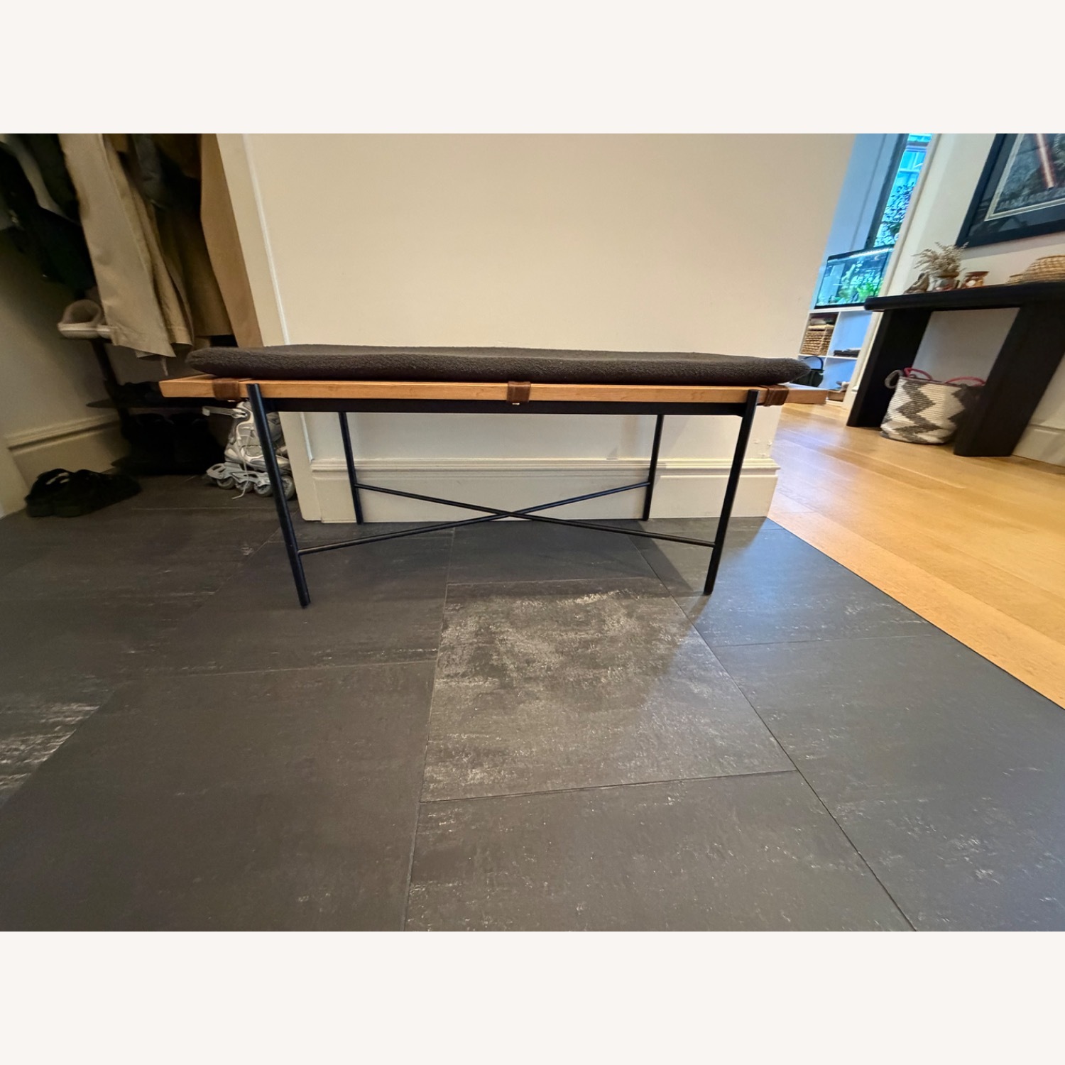 Denver Modern Highline Bench with Charcoal Cushion - image-1