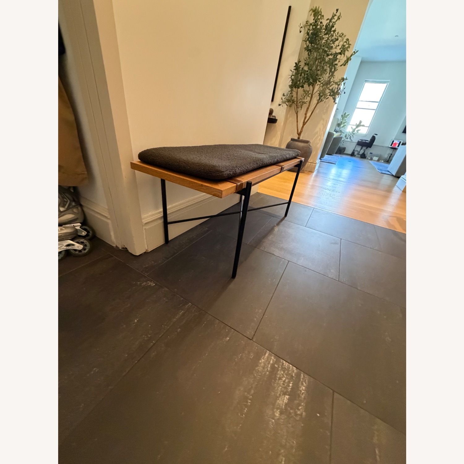 Denver Modern Highline Bench with Charcoal Cushion - image-5