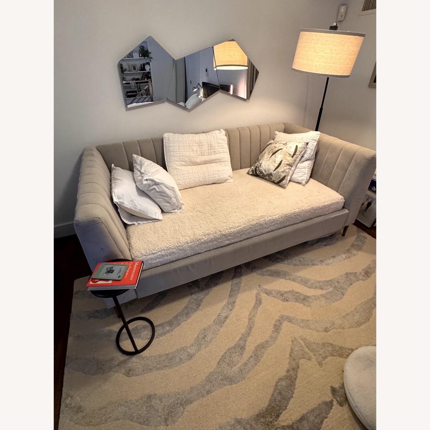 Pottery Barn Teen Avalon Light Gray Velvet Daybed - image-4