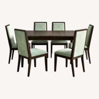 Dark Brown Wood Dining Set