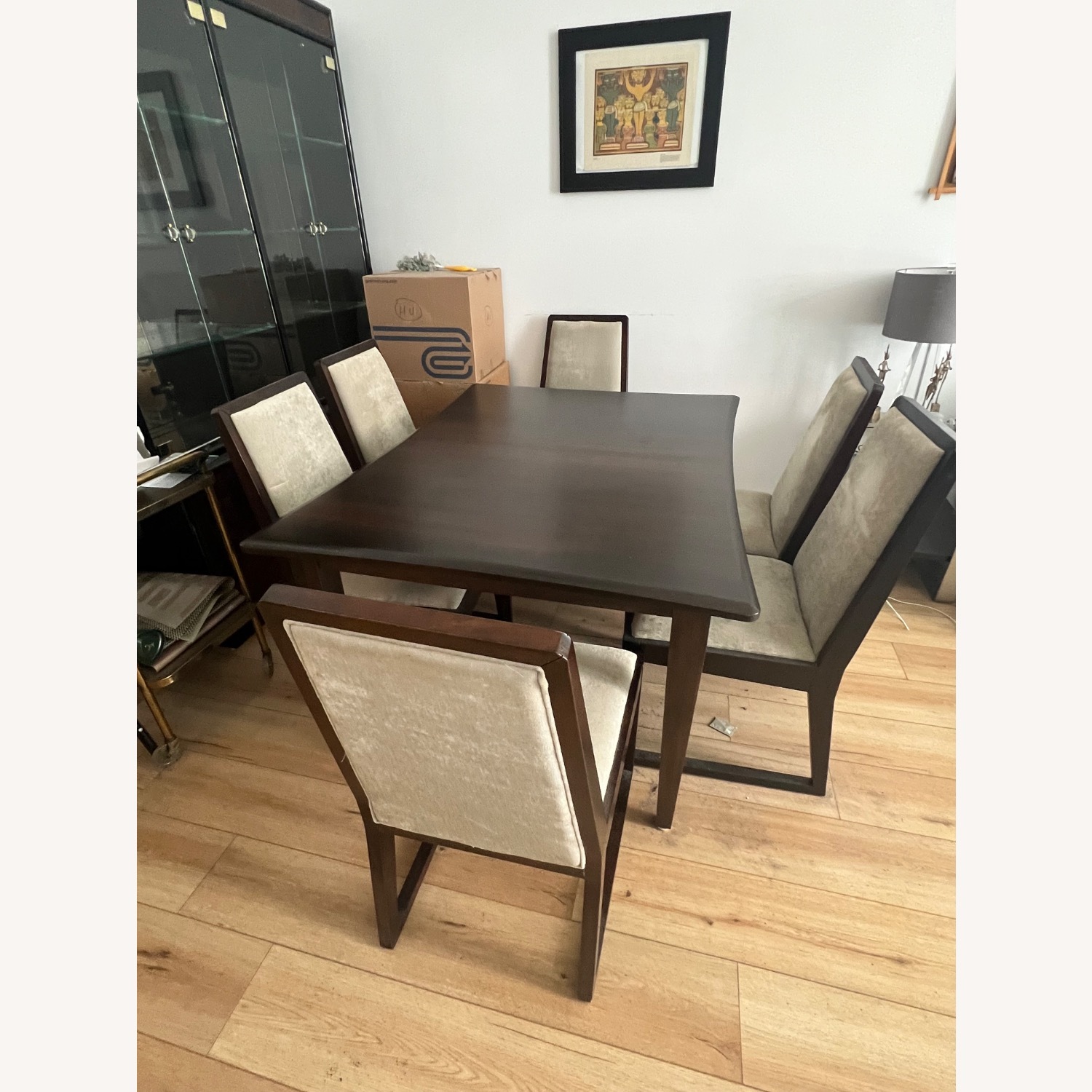 Dark Brown Wood Dining Set - image-4