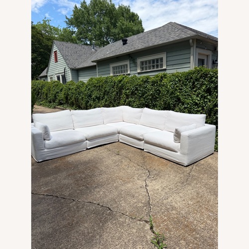 Used Restoration Hardware Lugano White 3+ Piece Sectional for sale on AptDeco