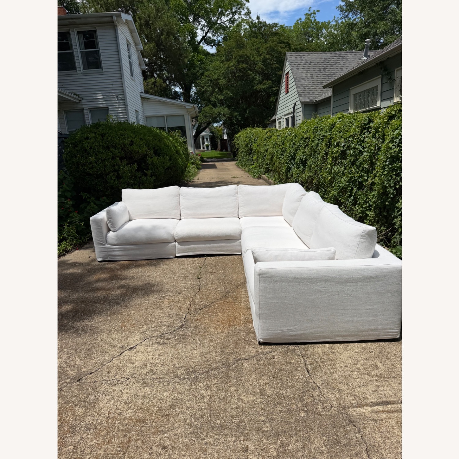 Restoration Hardware Lugano White 3+ Piece Sectional - image-8