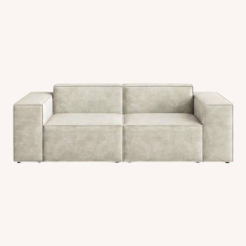 Used Povison Cream Colored Couch W Ottoman for sale on AptDeco