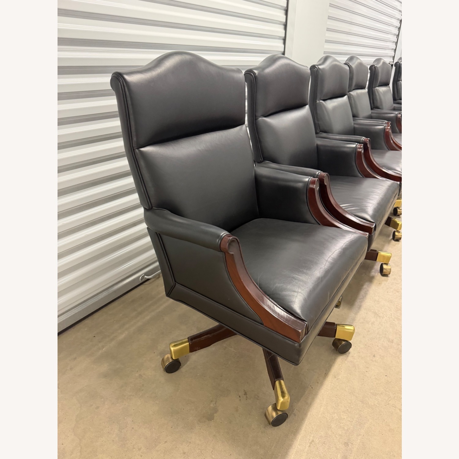 Ross Perot EDS Leather Office Chairs Set of 8 - image-4