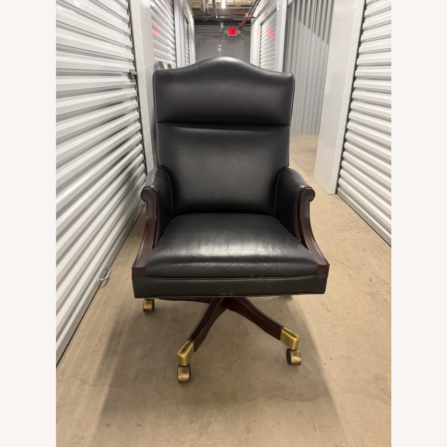 Ross Perot EDS Leather Office Chairs Set of 8 - image-7