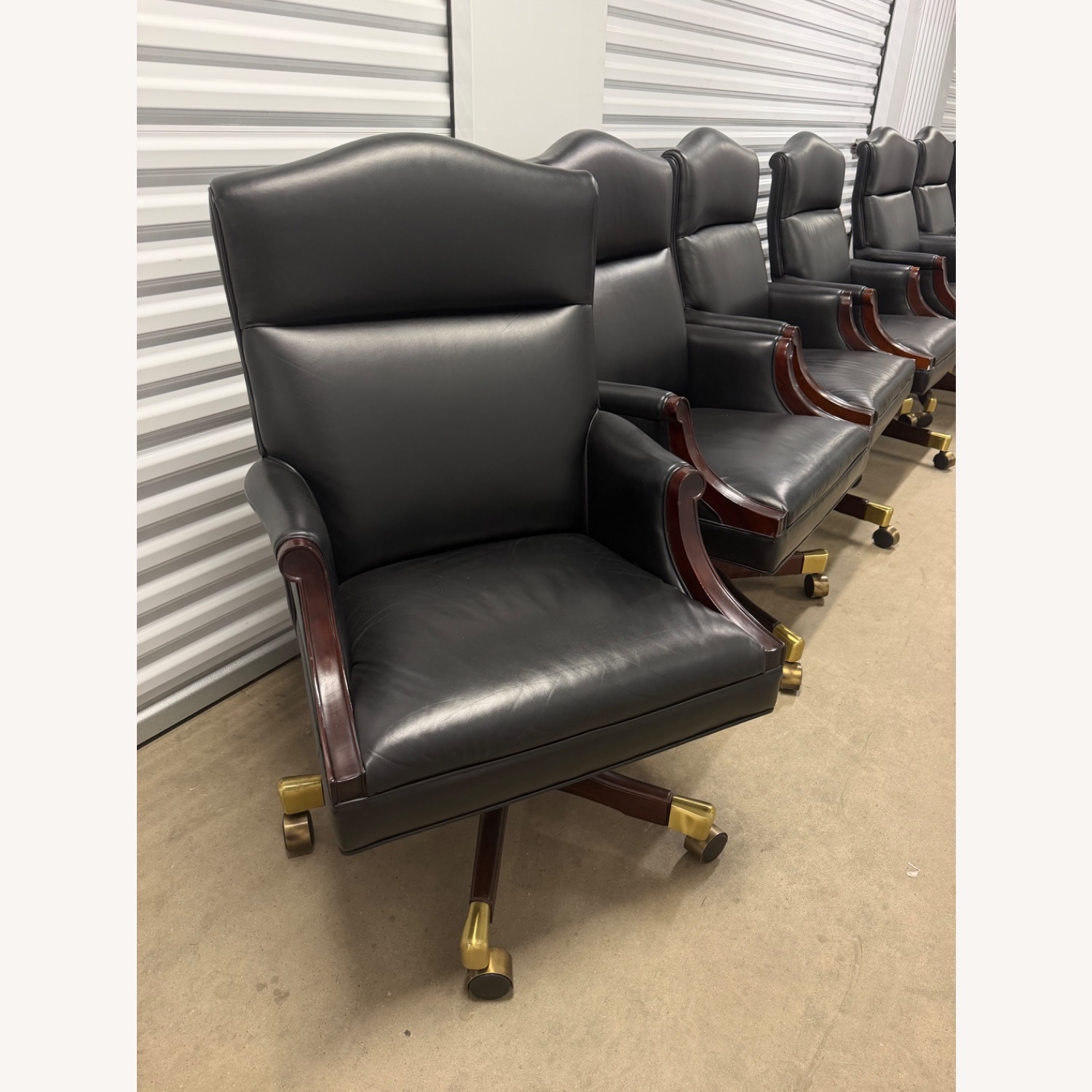 Ross Perot EDS Leather Office Chairs Set of 8 - image-8