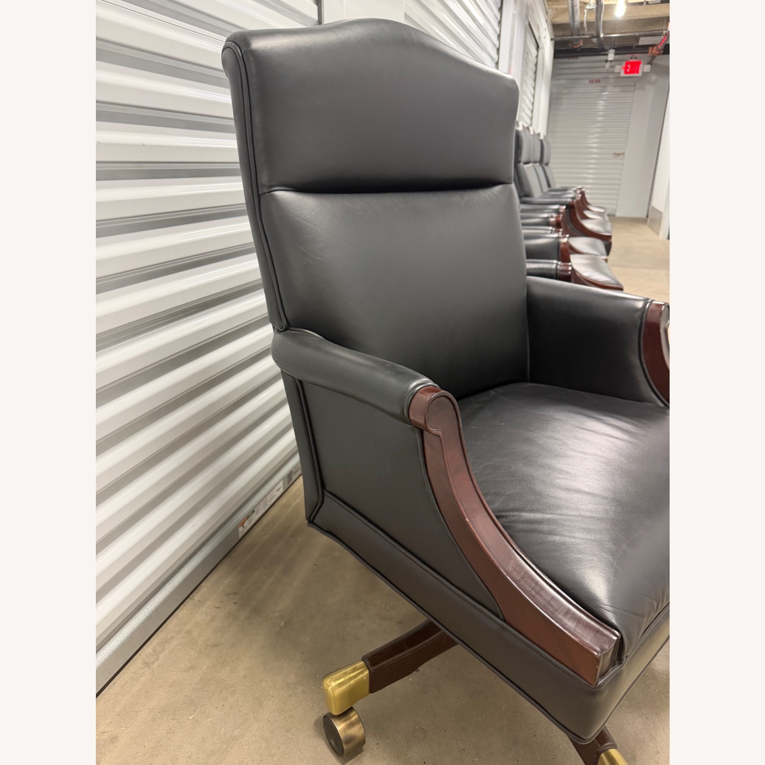 Ross Perot EDS Leather Office Chairs Set of 8 - image-9