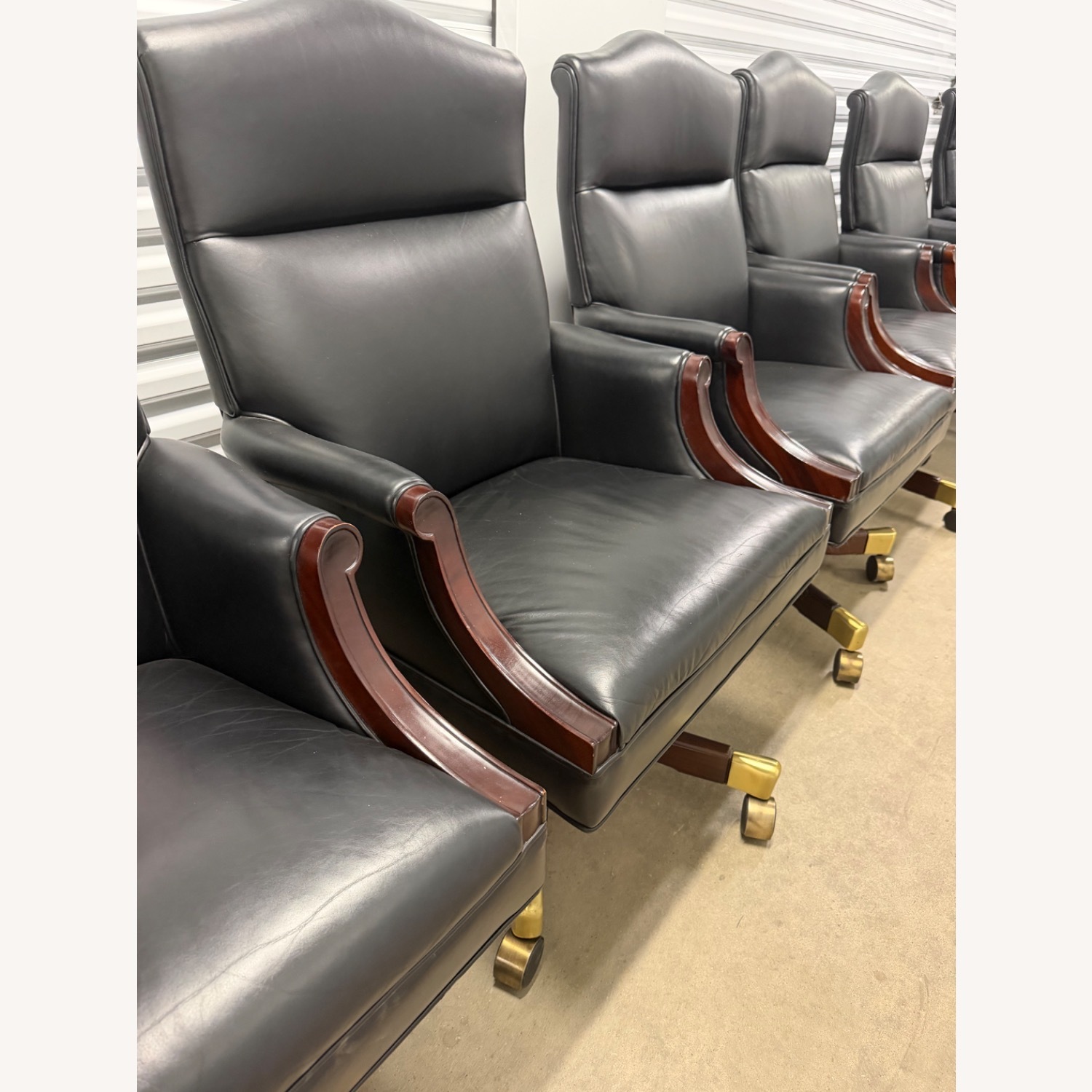 Ross Perot EDS Leather Office Chairs Set of 8 - image-6