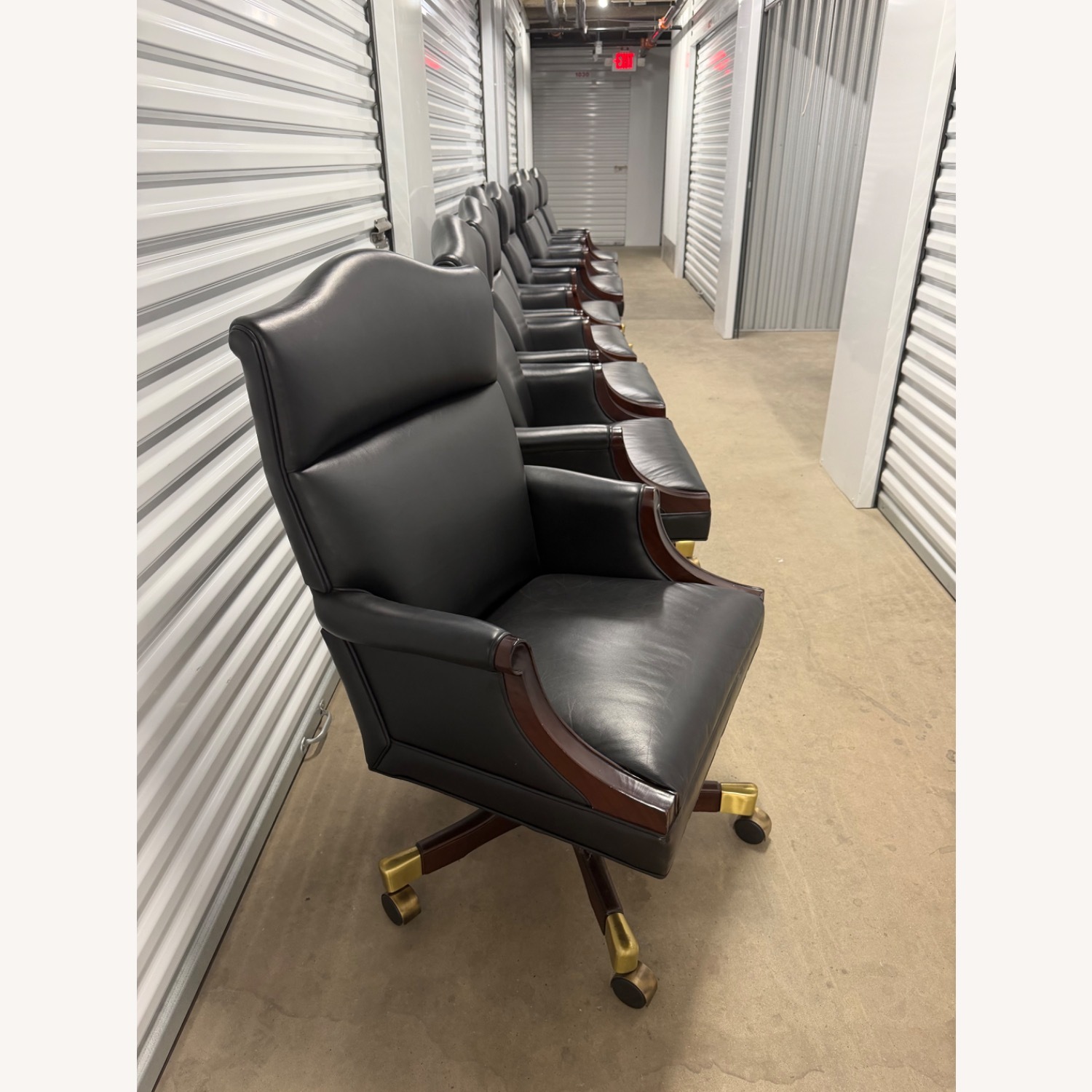 Ross Perot EDS Leather Office Chairs Set of 8 - image-2