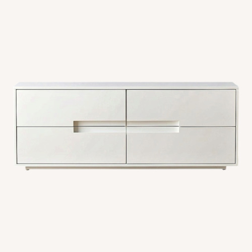 Used CB2 Latitude 4-Drawer High-Gloss White Dresser for sale on AptDeco