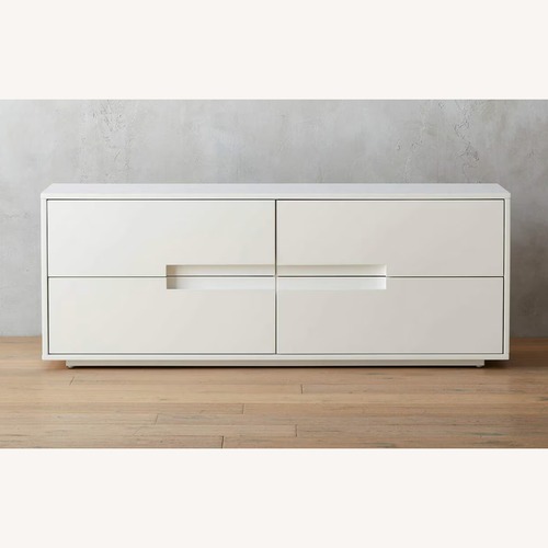Used CB2 Latitude 4-Drawer High-Gloss White Dresser for sale on AptDeco