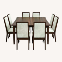 Dark Brown Wood Dining Set