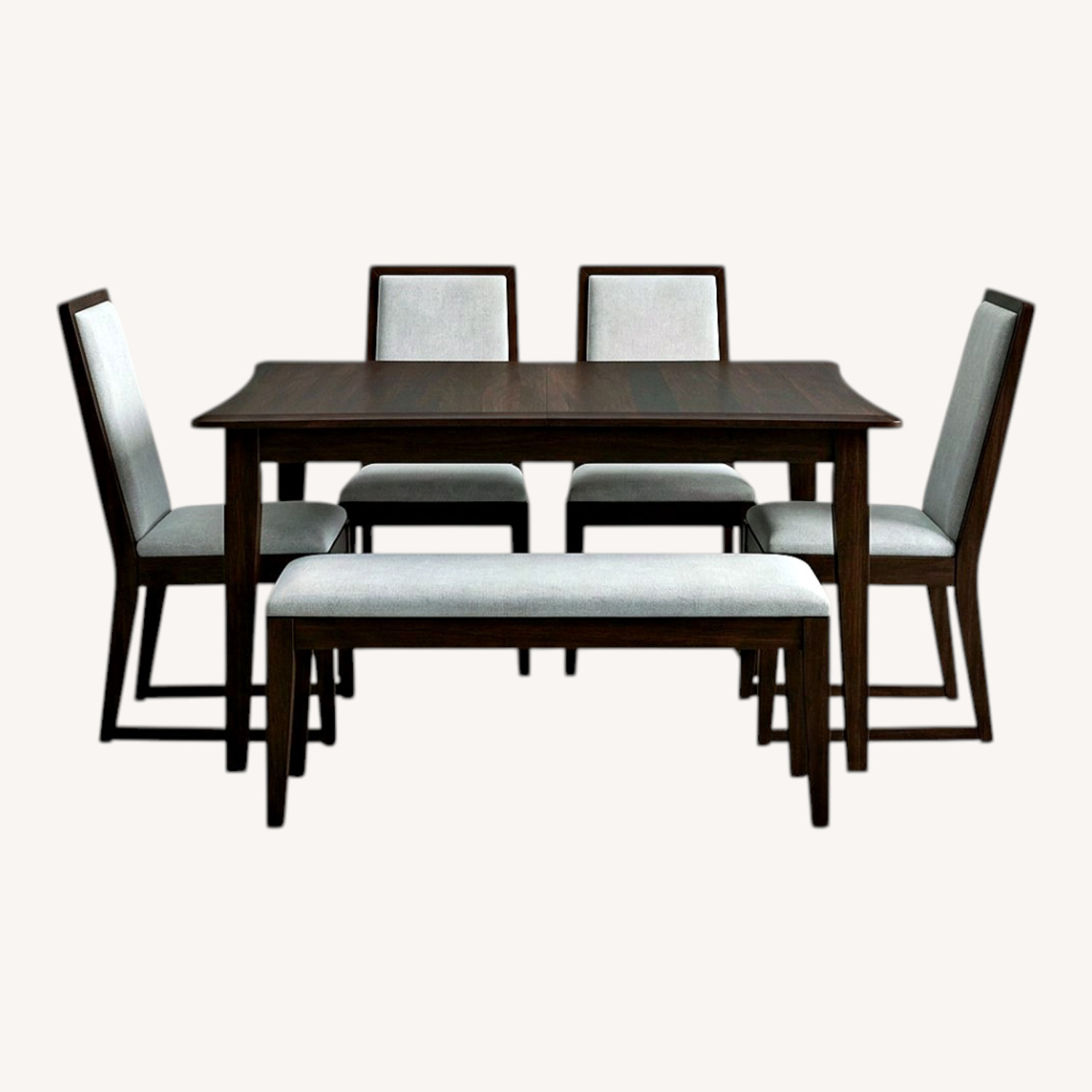 Dark Brown Wood Dining Set - image-5