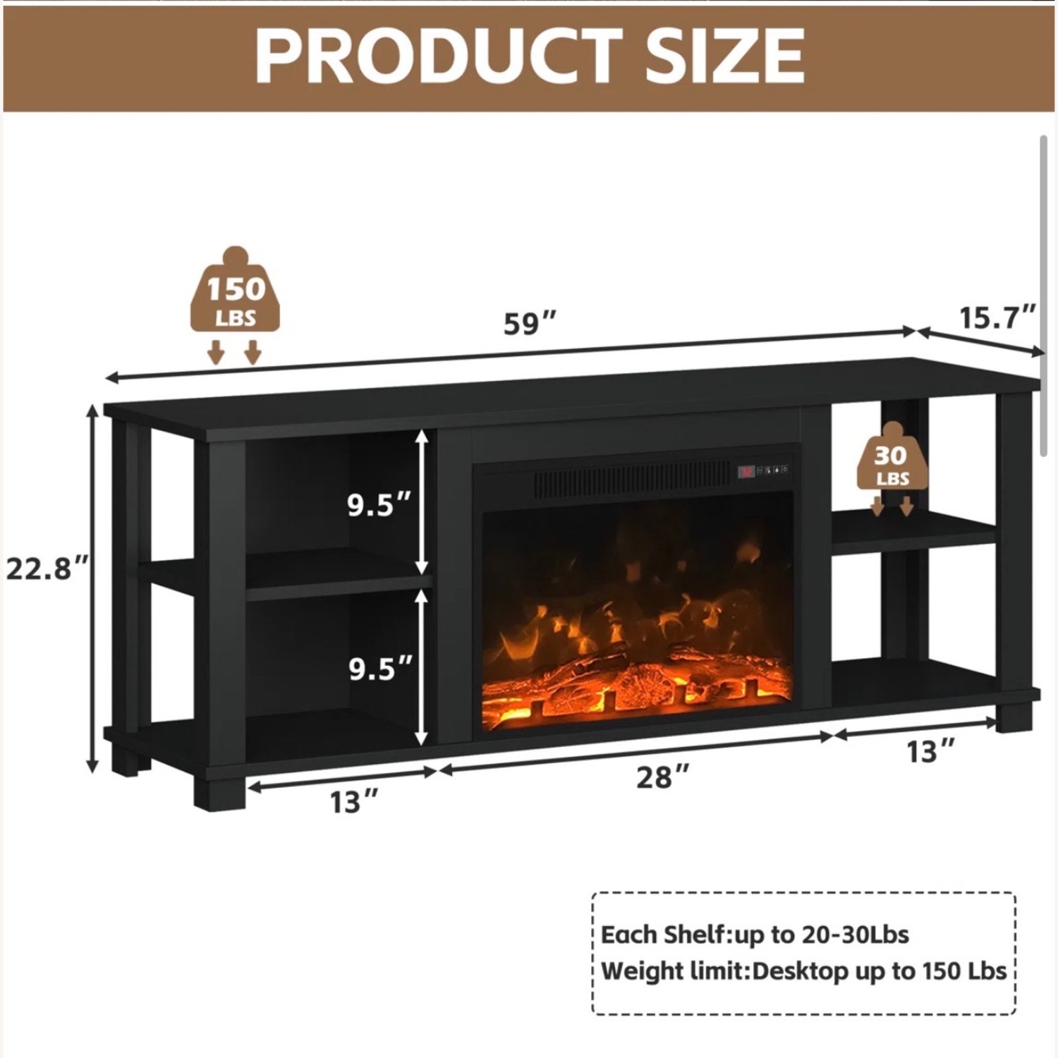 Wade Logan Black Wood Media Storage - image-1