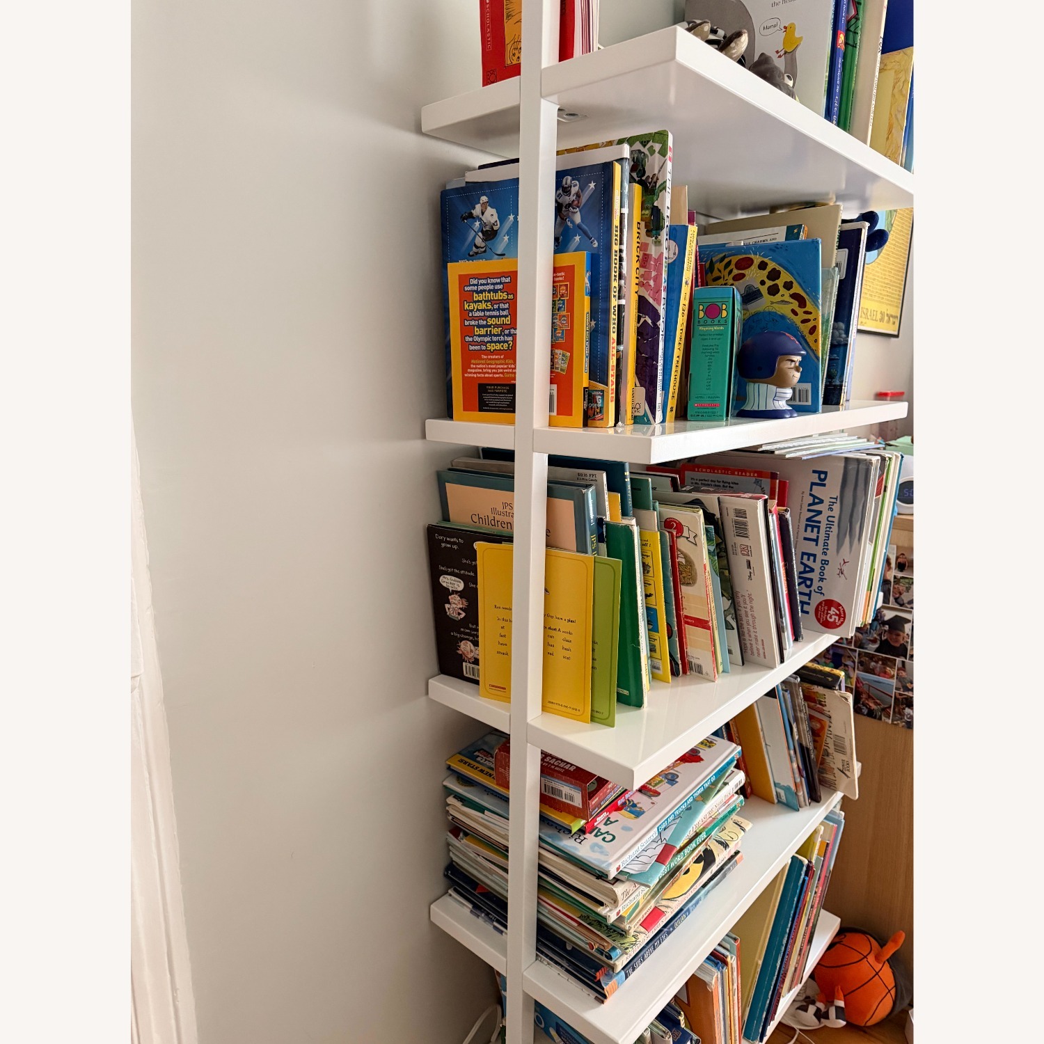 CB2 Stairway 96" White Metal Wall Mount Bookcase - image-3