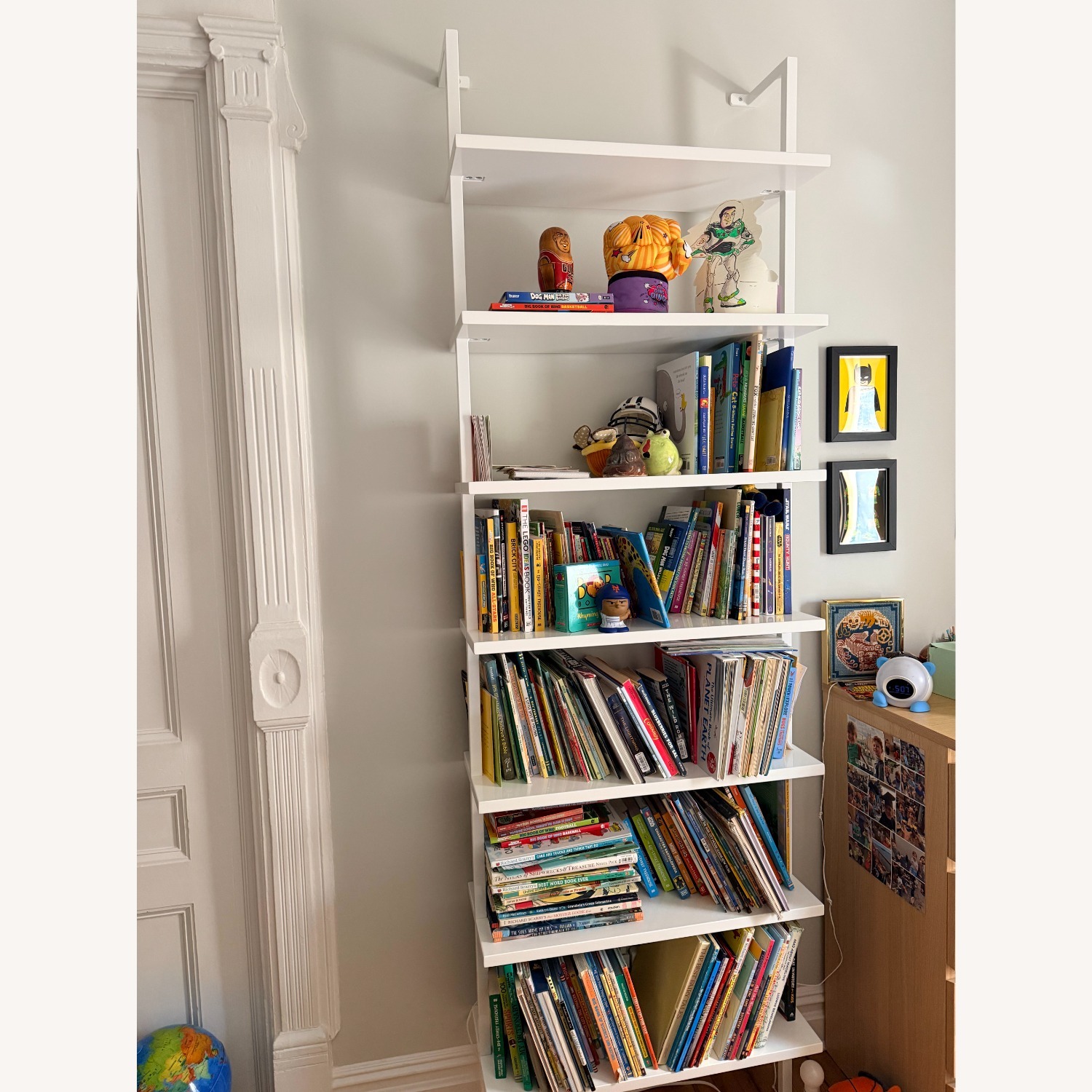 CB2 Stairway 96" White Metal Wall Mount Bookcase - image-2