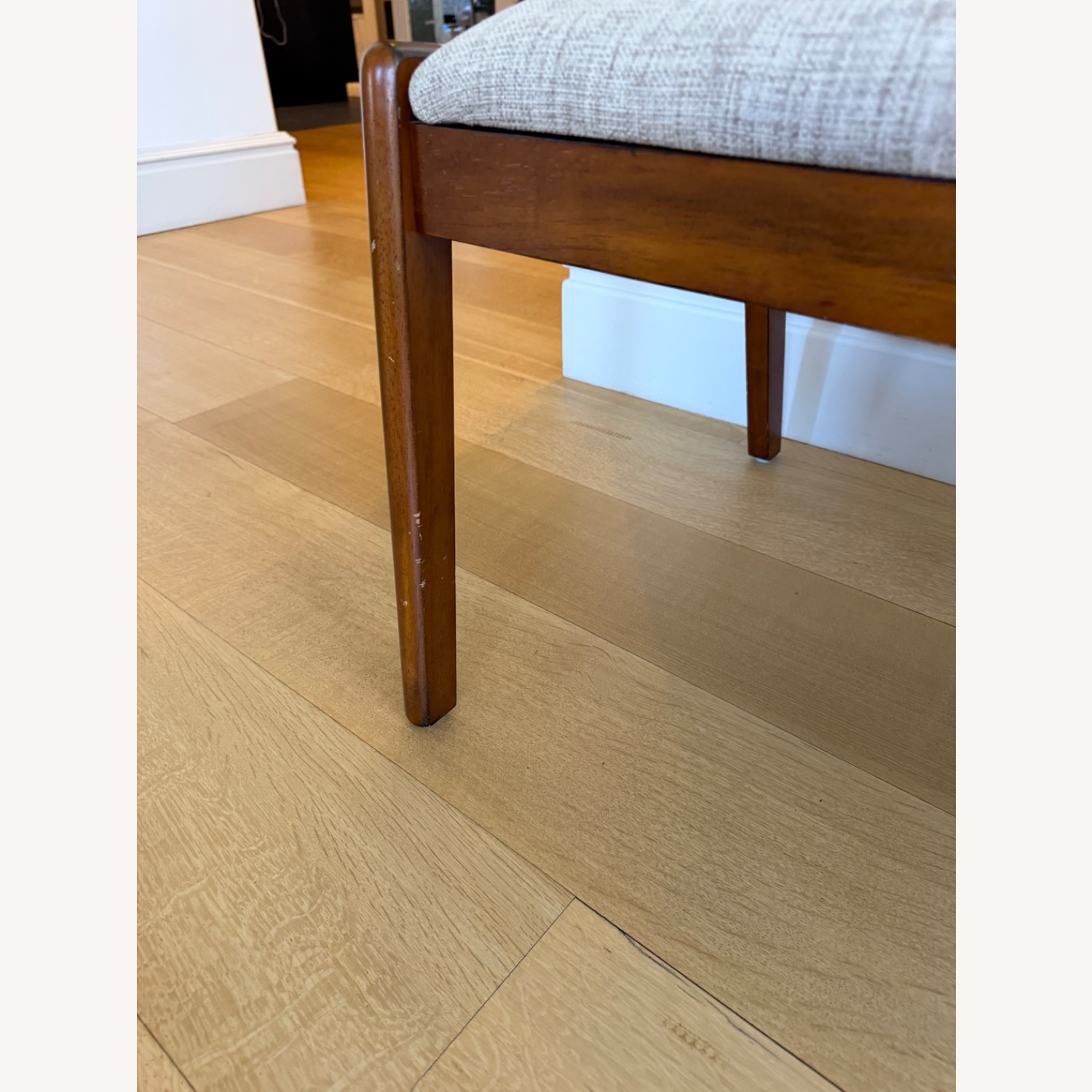 Modern Wood Bench with Back - image-4
