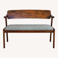 Modern Wood Bench with Back