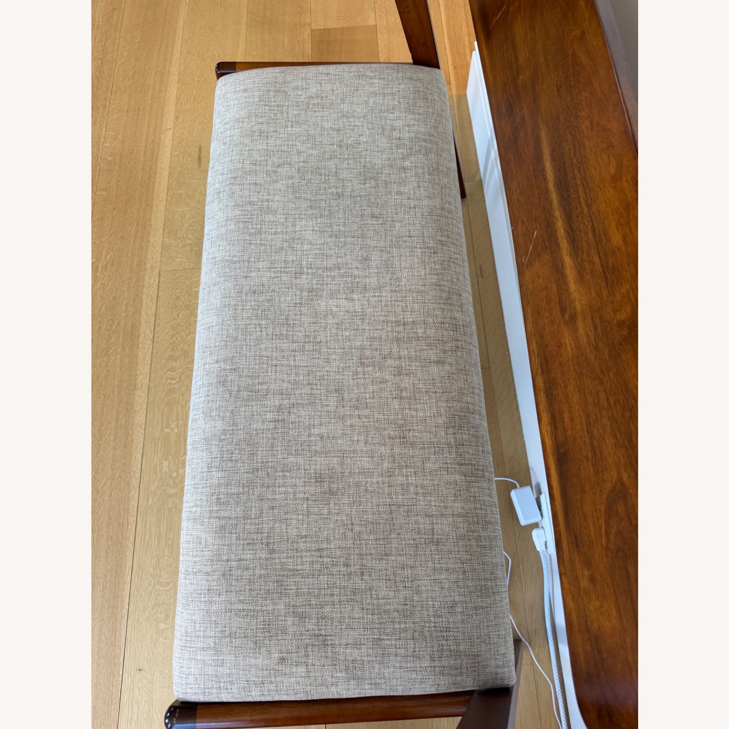 Modern Wood Bench with Back - image-6