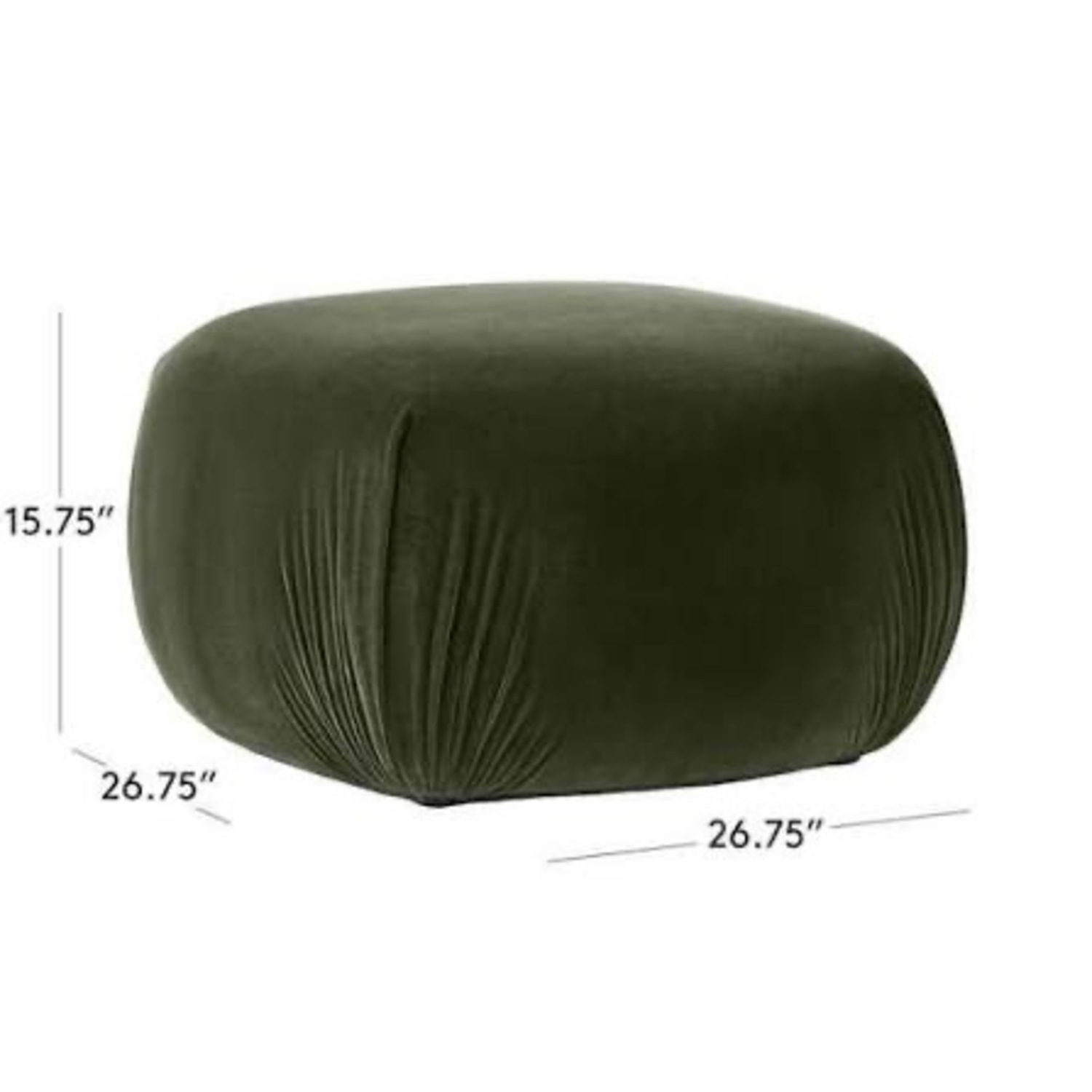 CB2 Gideon Green Velvet Ottoman - image-2