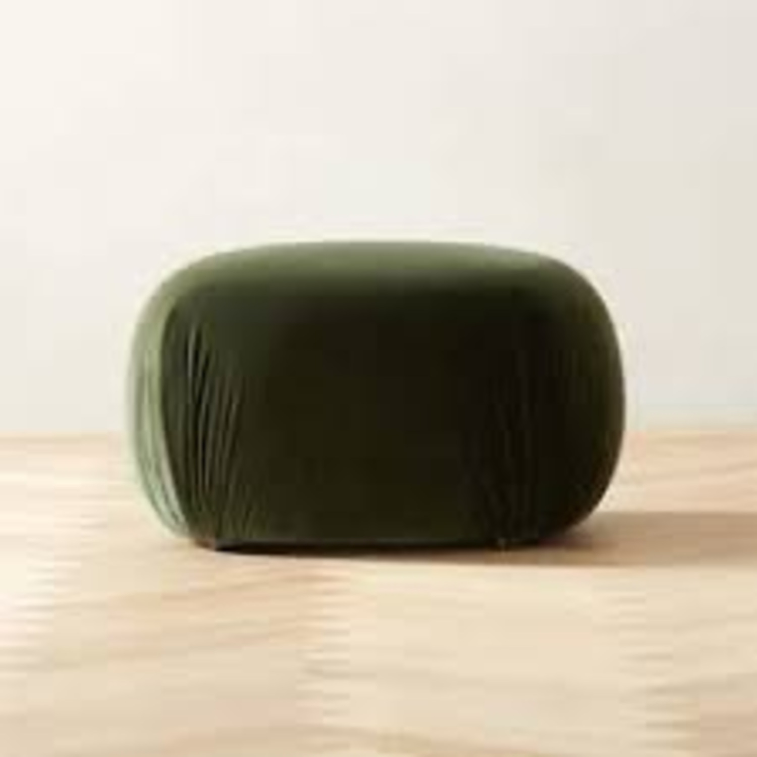 CB2 Gideon Green Velvet Ottoman - image-1