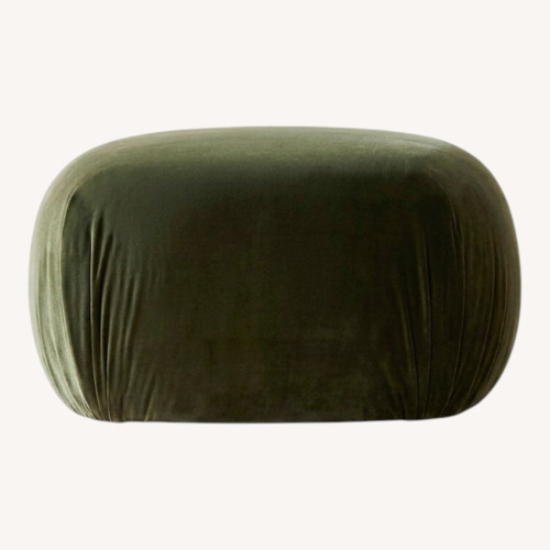 Used CB2 Gideon Green Velvet Ottoman for sale on AptDeco