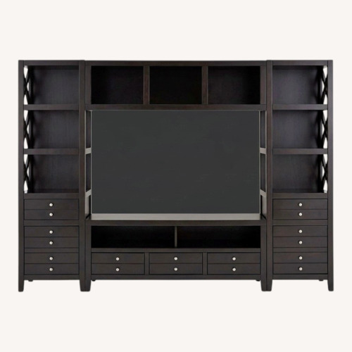 Used Bloomingdale's Dark Brown Wood Wall Unit for sale on AptDeco