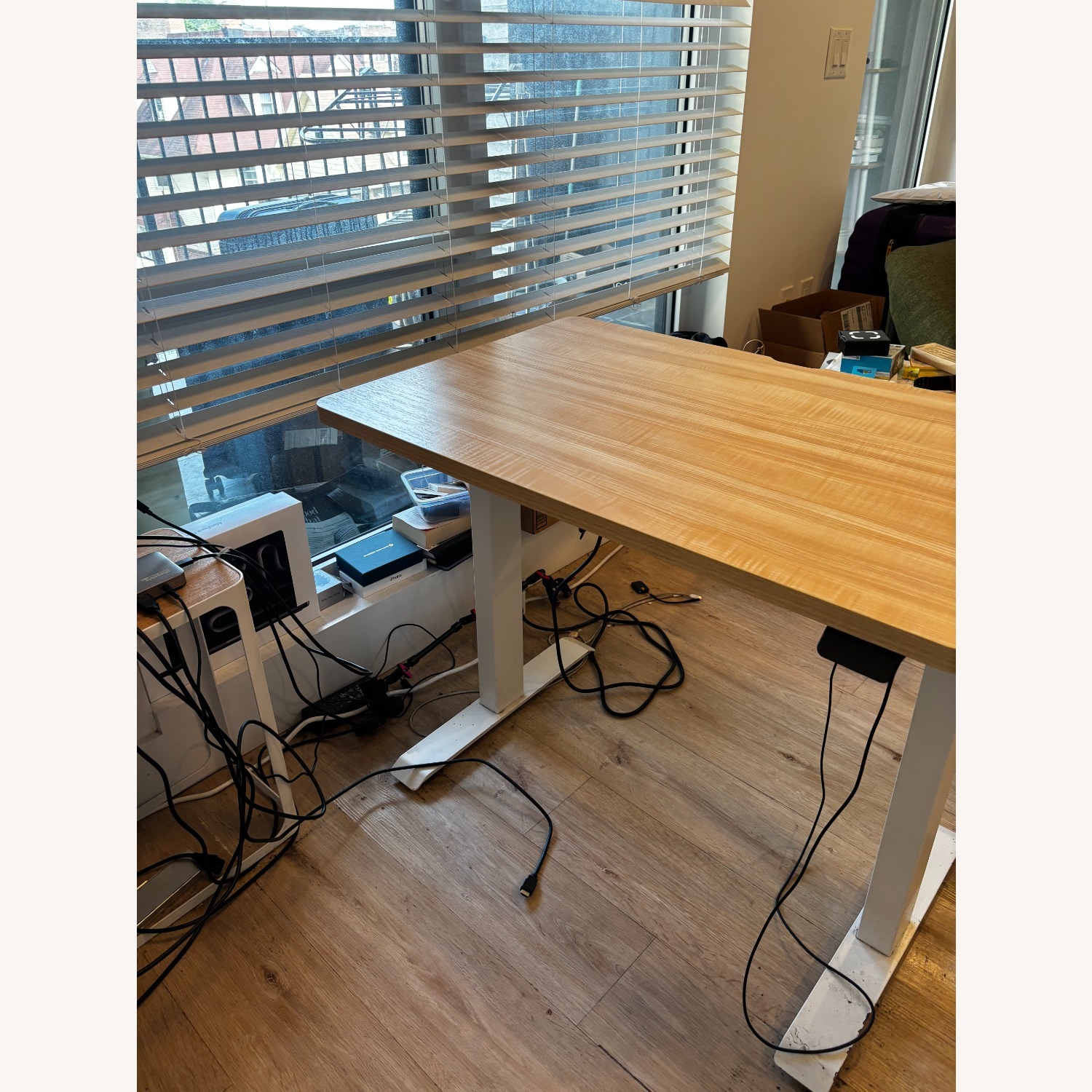 Branch Light Brown Wood Desk - image-3