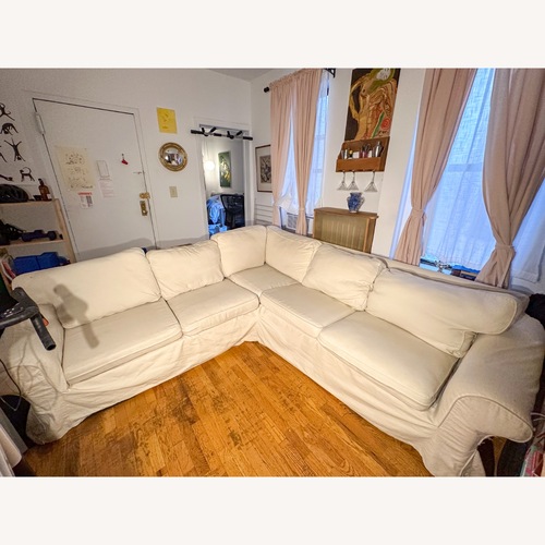 Used IKEA Ektorp Natural 4 Seater Sectional for sale on AptDeco