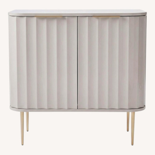 Used West Elm Vivian White Wood Bar Cart for sale on AptDeco