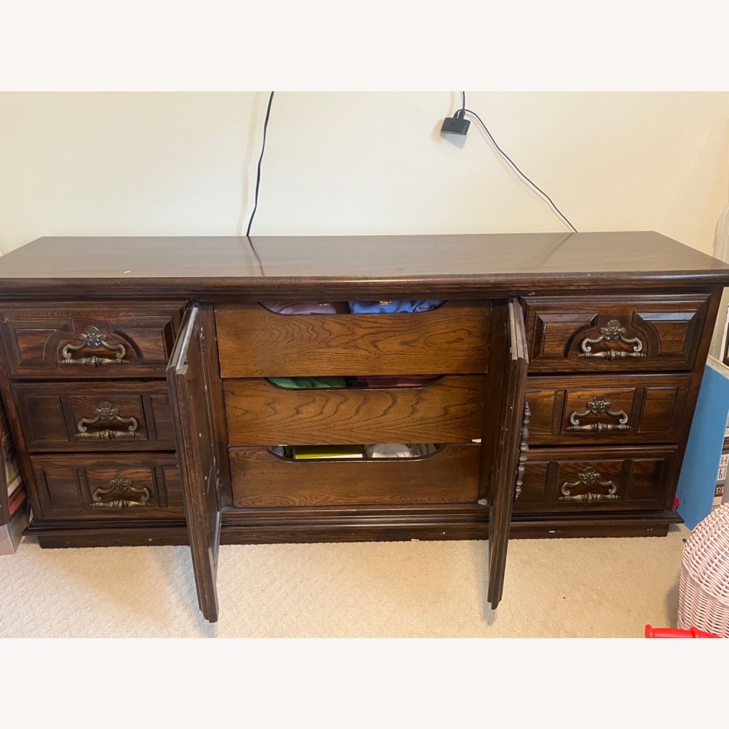Dark Brown Wood Dresser - image-3