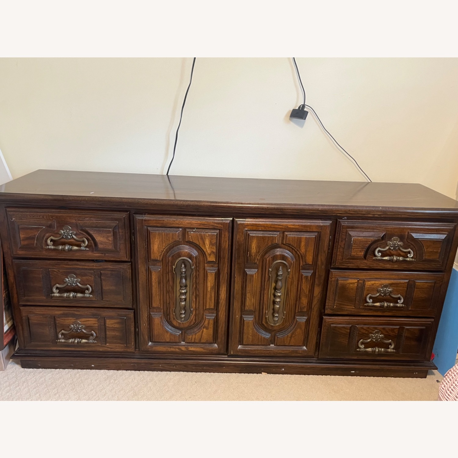 Dark Brown Wood Dresser - image-1