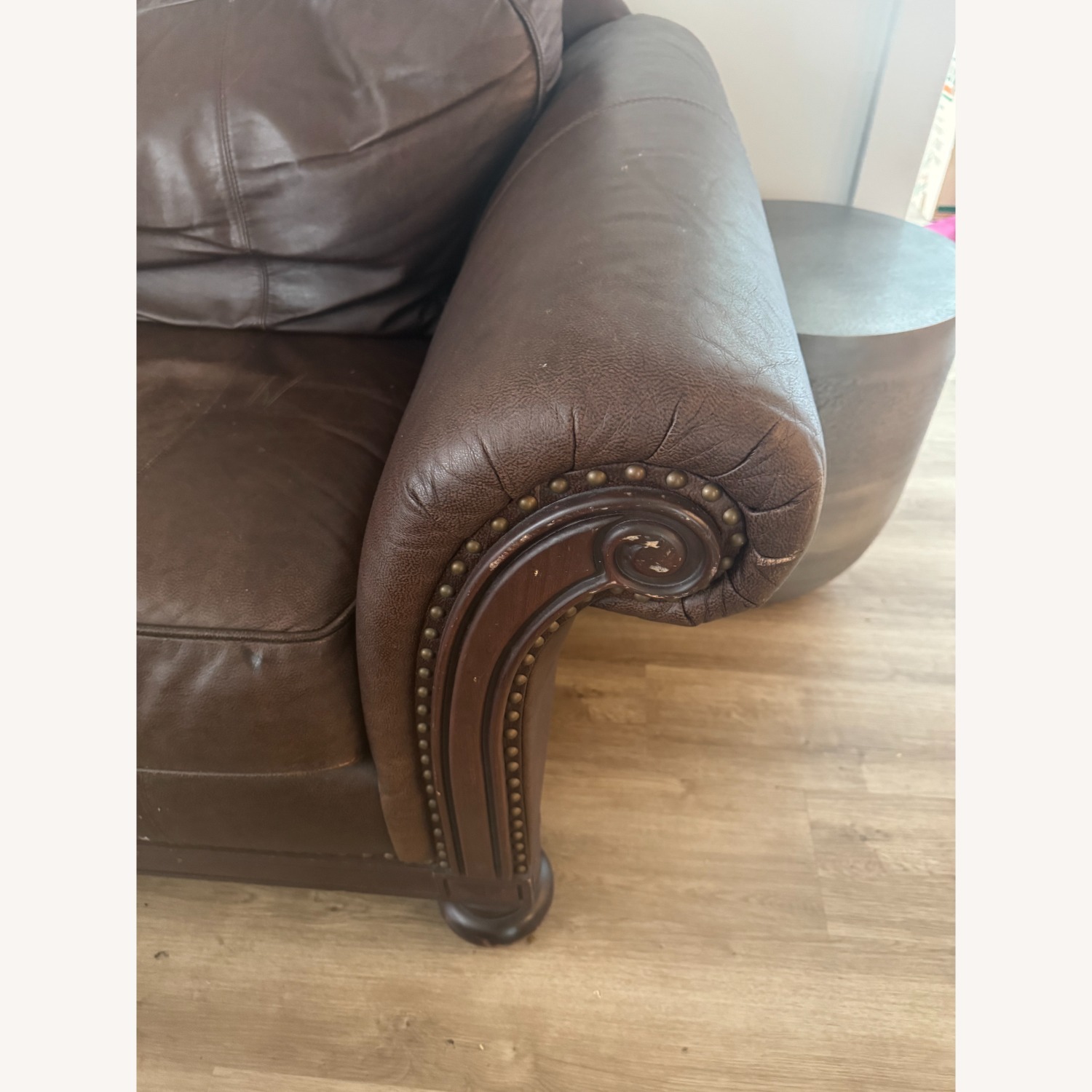 Bernhardt Dark Brown Leather 2 Seater Sofa - image-3