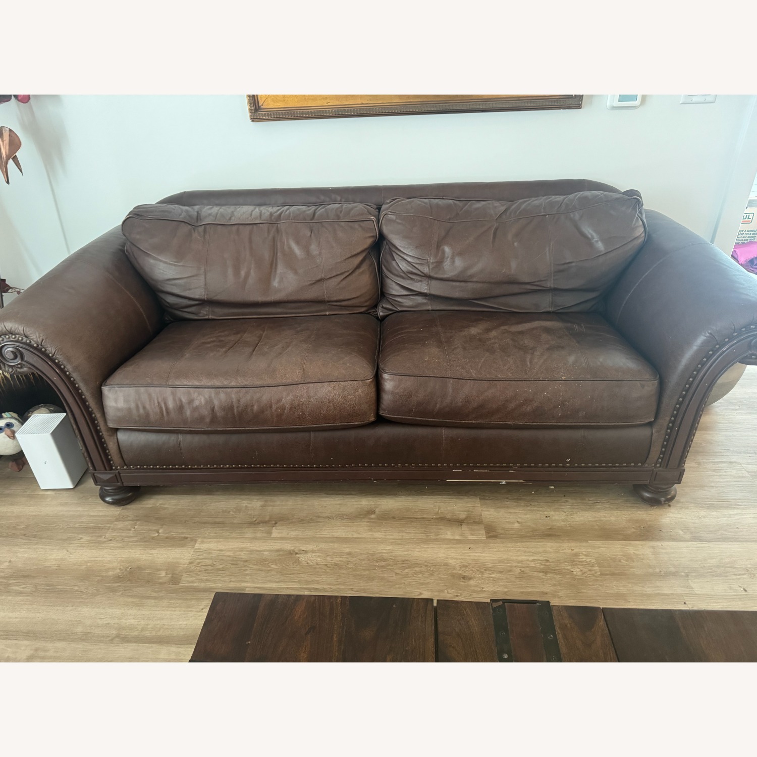 Bernhardt Dark Brown Leather 2 Seater Sofa - image-2