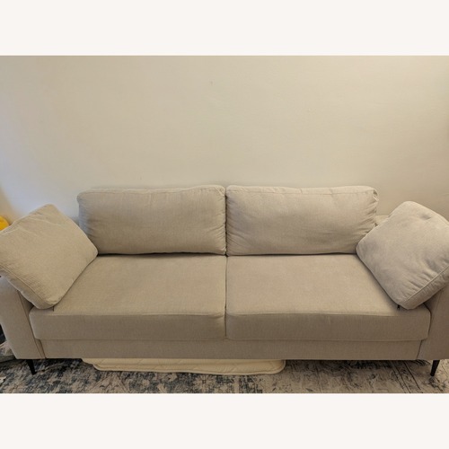 Used Wayfair Oatmeal Beige Colored Couch for sale on AptDeco