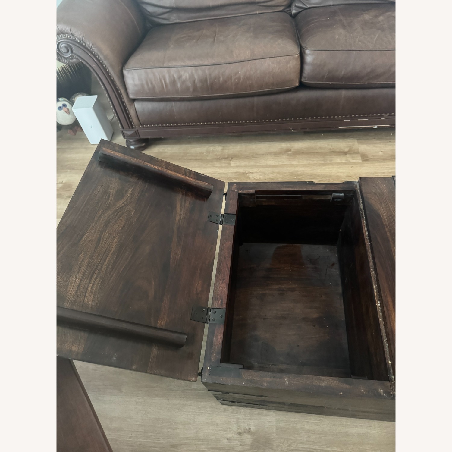 Pottery Barn Dark Brown Wood Coffee Table - image-4
