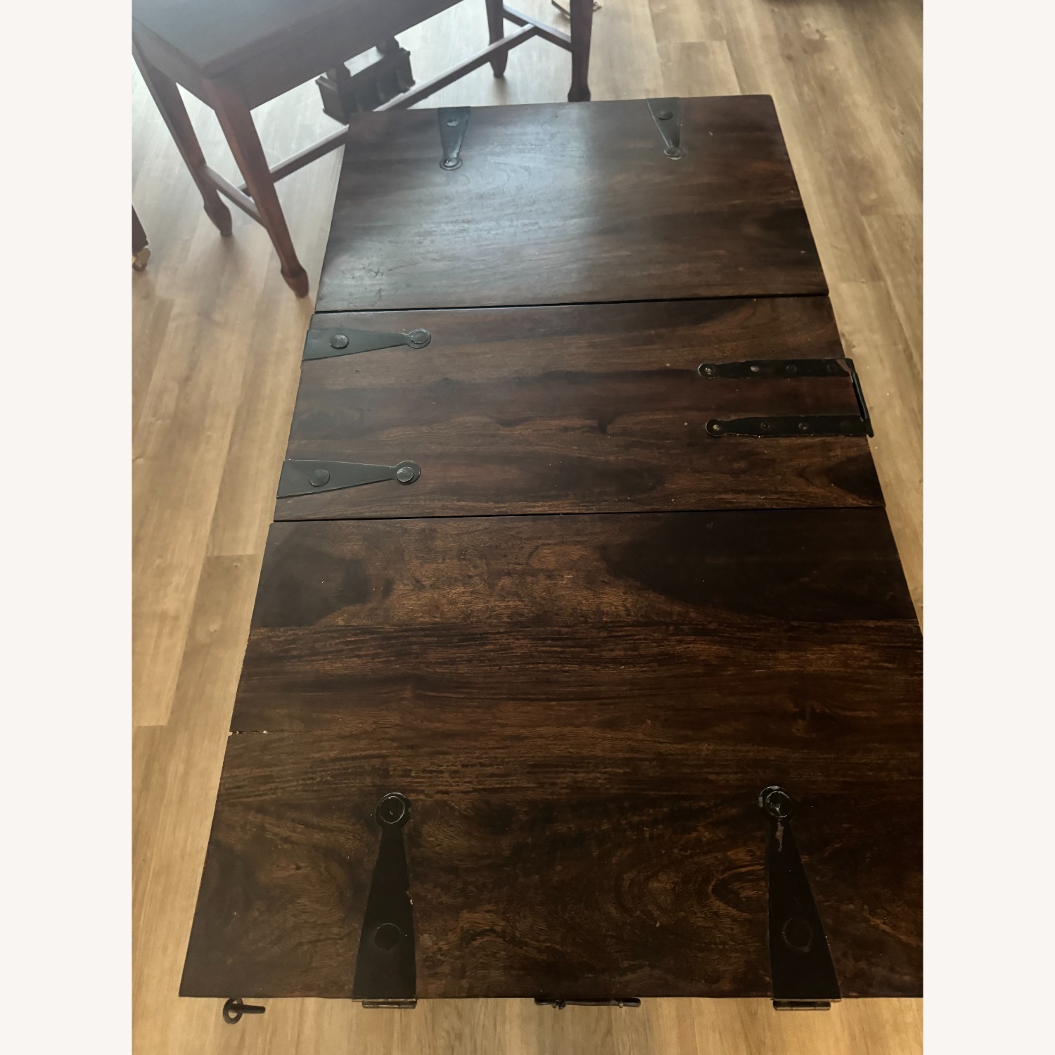 Pottery Barn Dark Brown Wood Coffee Table - image-2