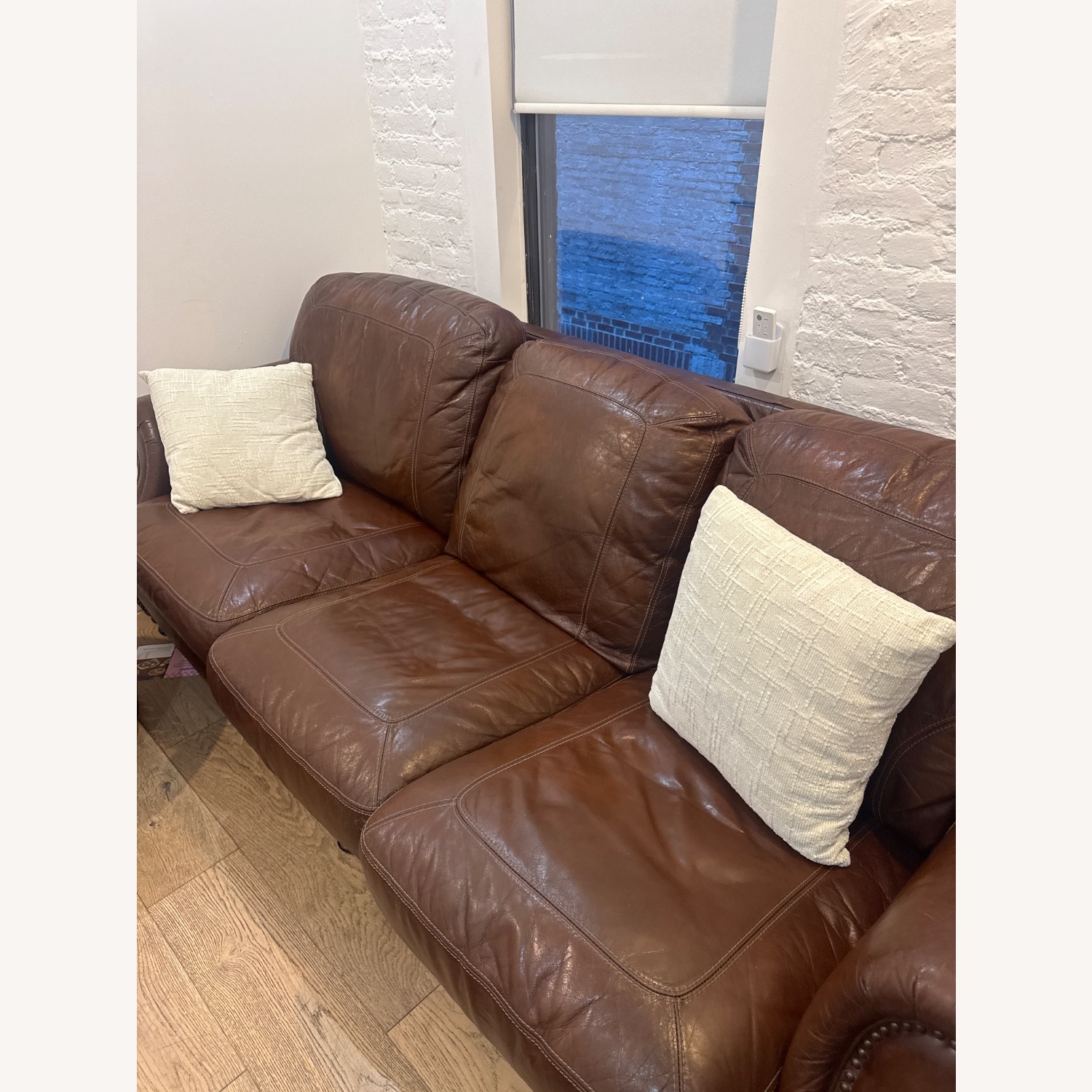 Raymour & Flanigan Dark Brown 3+ Seater Sofa - image-2