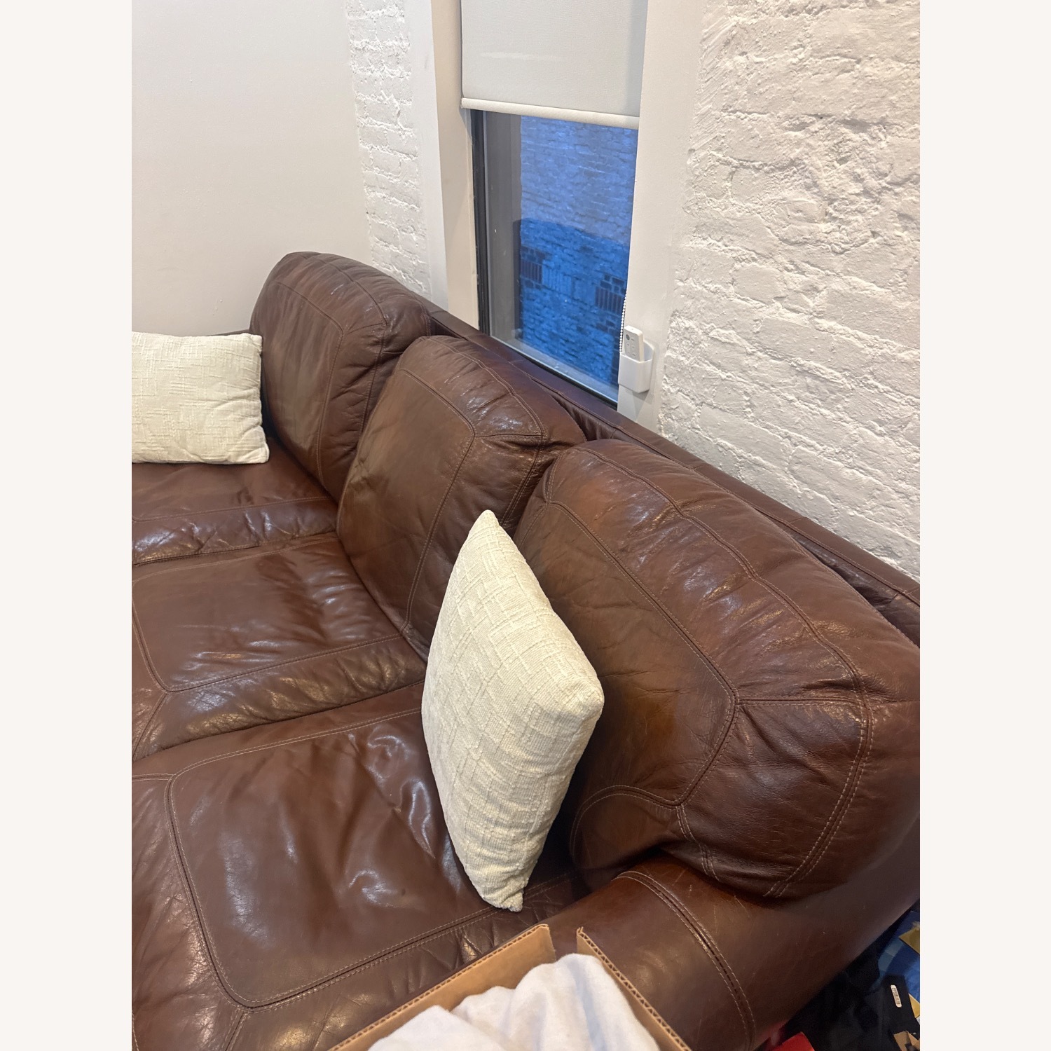 Raymour & Flanigan Dark Brown 3+ Seater Sofa - image-3