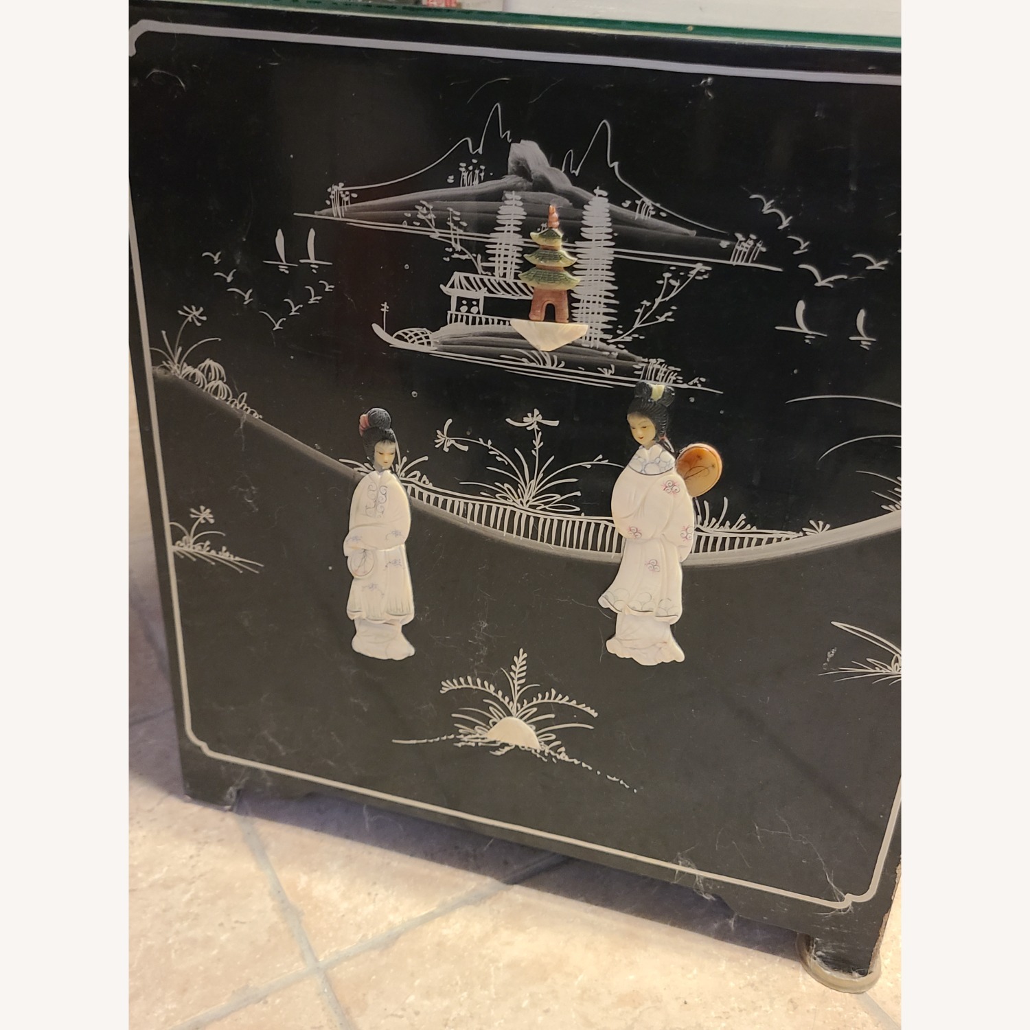 Oriental Asian Mother of Pearl End Table - image-1