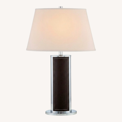 Used Contemporary Chrome & Leather Table Lamp for sale on AptDeco