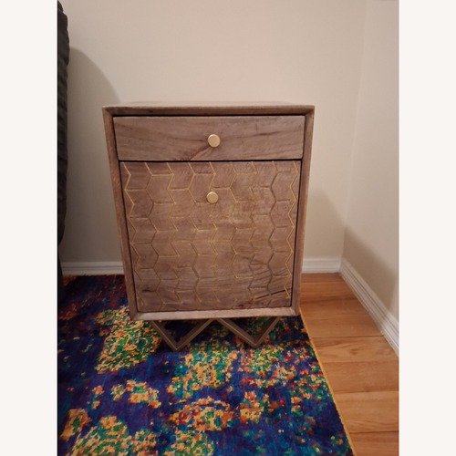 Used Wood Nightstand with Filing Cabinet for sale on AptDeco