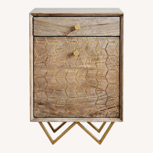 Used Wood Nightstand with Filing Cabinet for sale on AptDeco