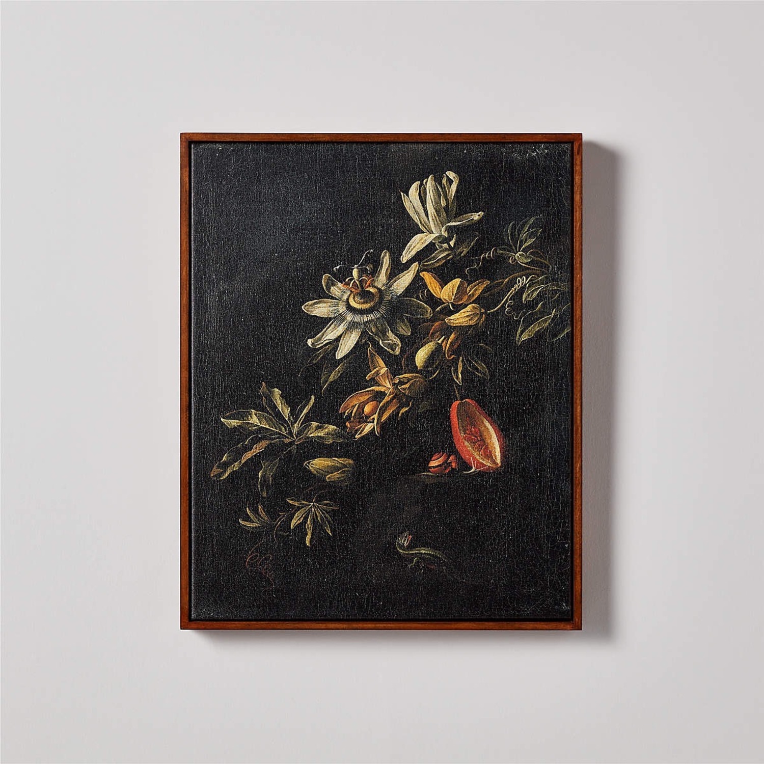 CB2 'Still Life with Passionflowers' Art 17x21" - image-1