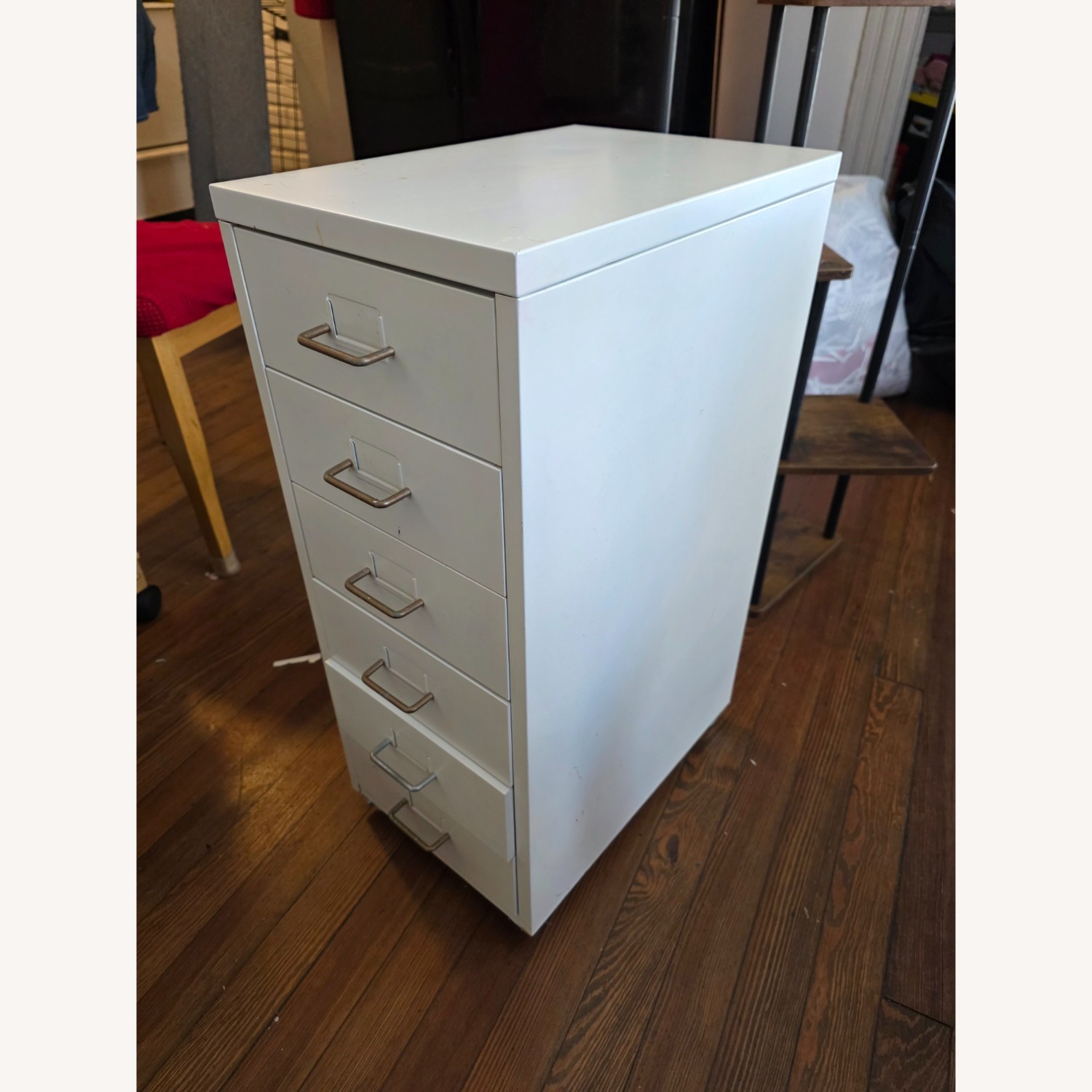 White Metal Storage Cabinet - image-2