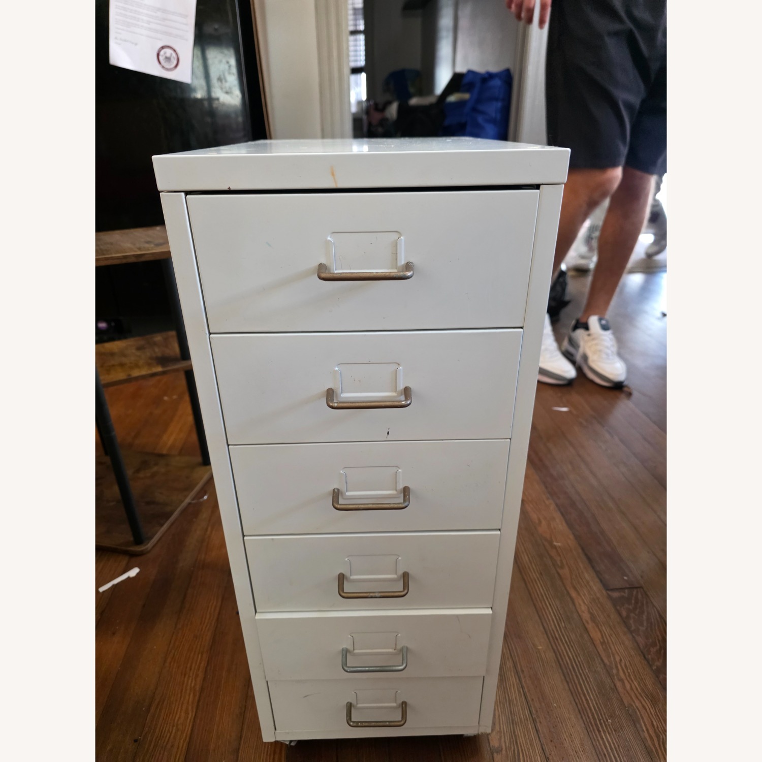 White Metal Storage Cabinet - image-5