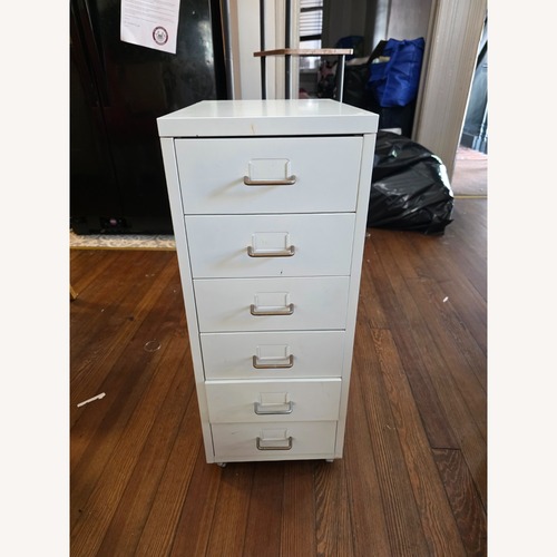 Used White Metal Storage Cabinet for sale on AptDeco