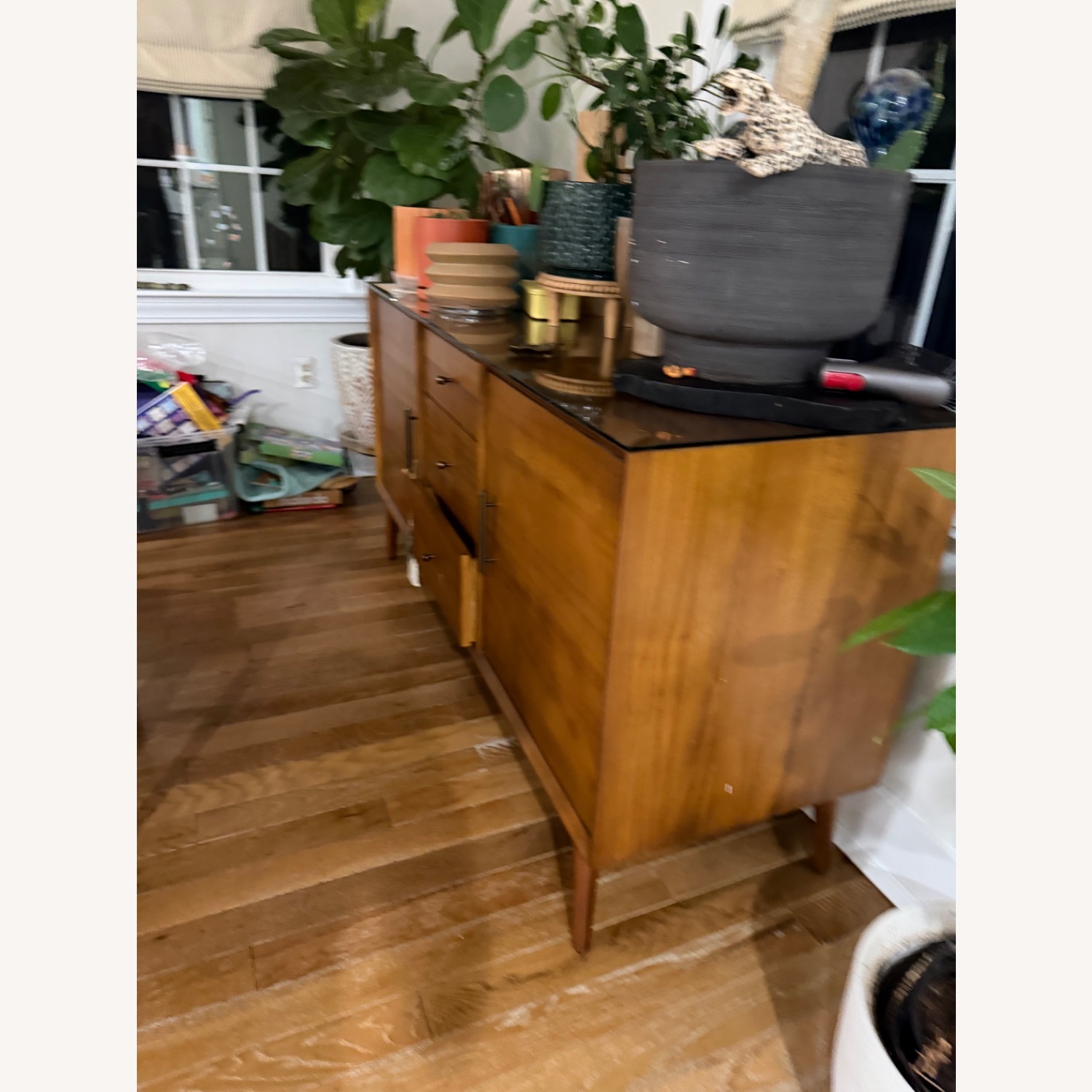 West Elm Mid-century Dark Brown Wood Media Storage - image-2