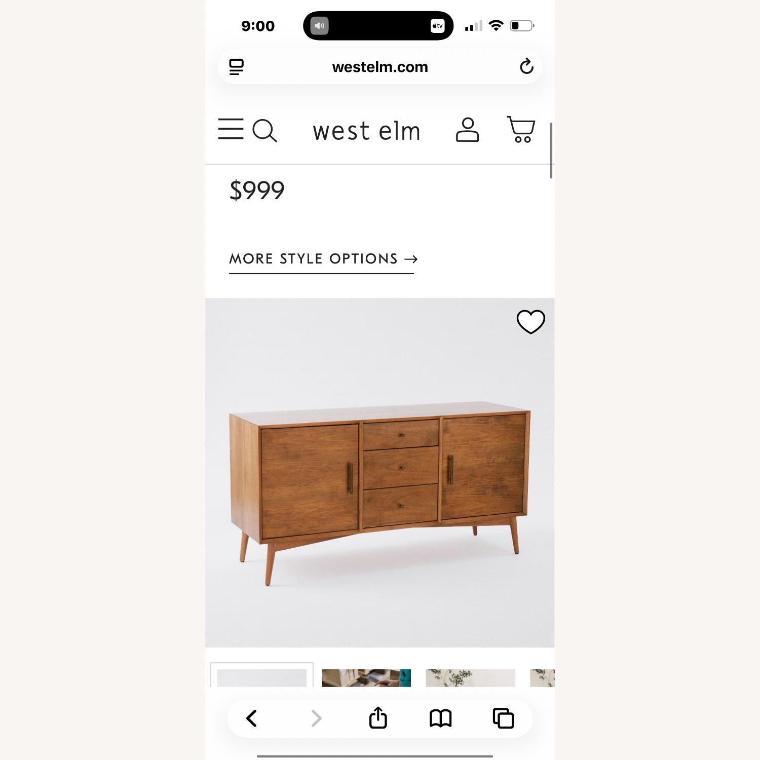 West Elm Mid-century Dark Brown Wood Media Storage - image-4